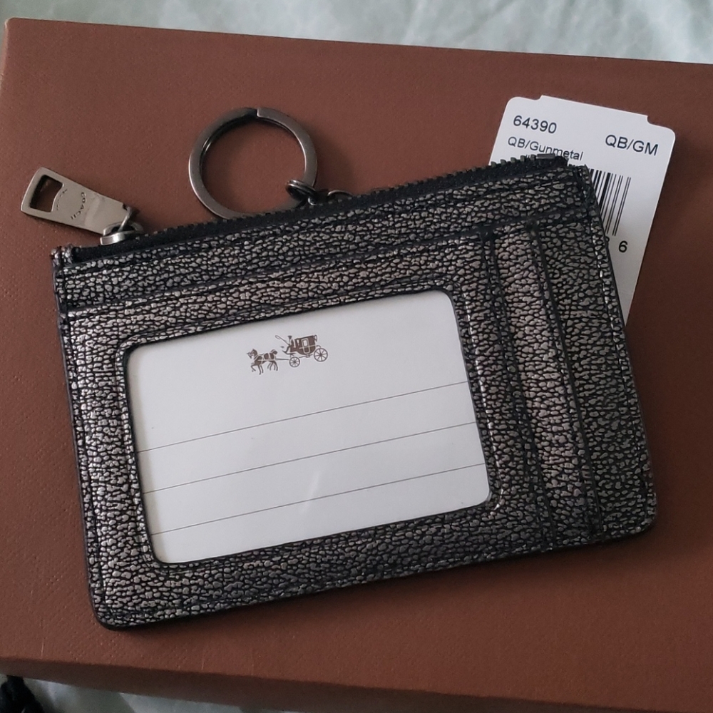 Coach Mini Skinny Wallet in Gun Metal 64390